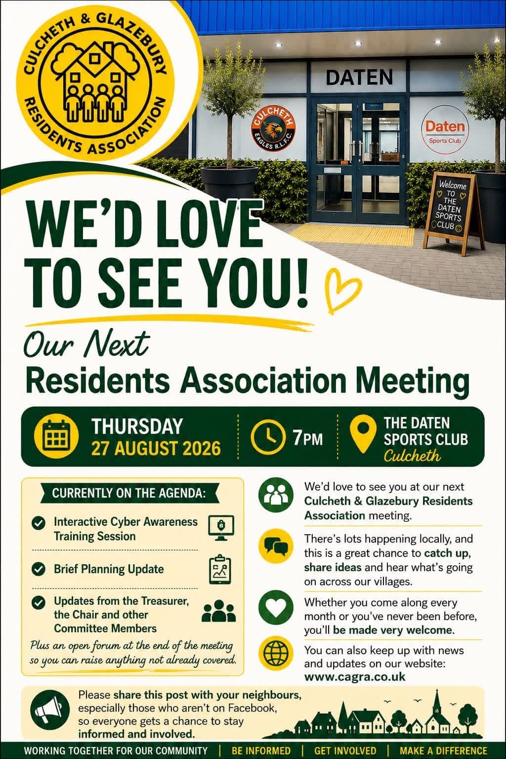 Our next meeting is soon & we'd love to see you there...